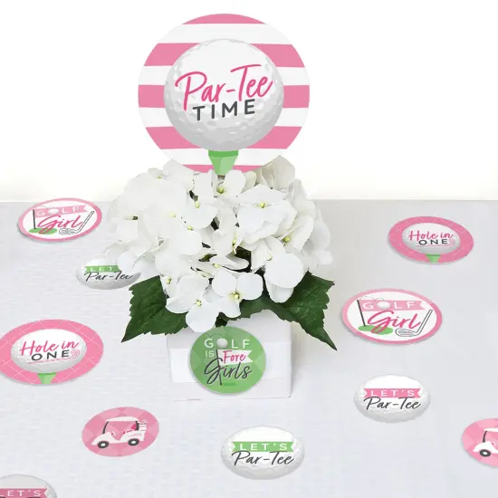 Big Dot of Happiness Golf Girl - Pink Birthday Party or Baby Shower Giant Circle Confetti - Party Decorations - Large Confetti 27 Count {7}