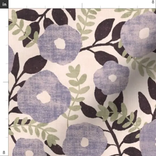 Various Fabrics by the Yard or Fat Quarter Purple Gray Florals Lavender Leaves Beige Cream Nature Botanical Faux Textured Look Custom Printed Fabric by Spoonflower {4}