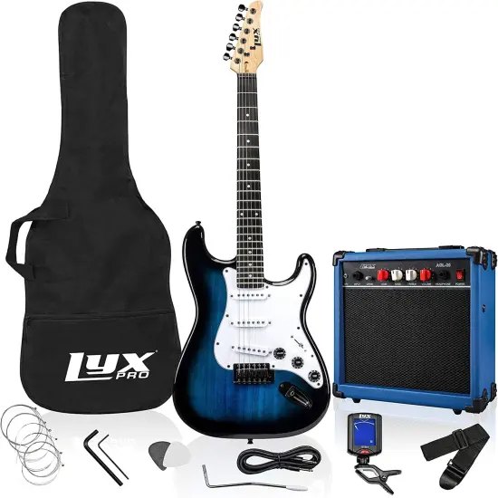 LyxPro 39" Stratocaster Electric Guitar Beginner Kit {7}