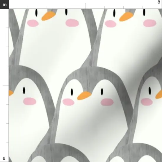 Various Fabrics by the Yard or Fat Quarter Penguin Watercolor Whimsical Cute Gray Cream Pink Heart Love Valentine Custom Printed Fabric by Spoonflower {4}