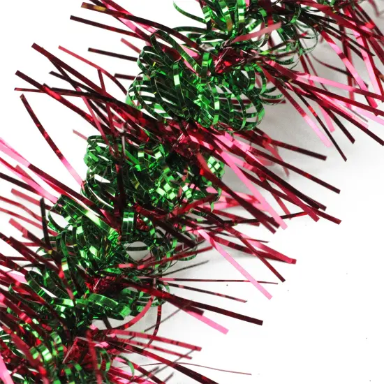 Northlight Spiral Center Commercial Christmas Tinsel Garland - 50' x 3" - Red and Green - Unlit {3}