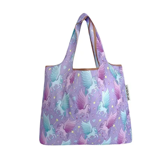 Wrapables Small Foldable Tote Nylon Reusable Grocery Bags Pegasus {2}