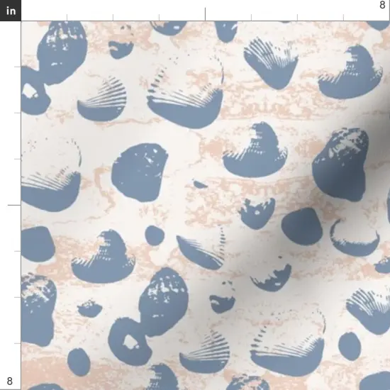 Various Fabrics by the Yard or Fat Quarter Coastal Neutral Shells Blue Beige Ocean Sea Sand Summer Pastel Custom Printed Fabric by Spoonflower {4}