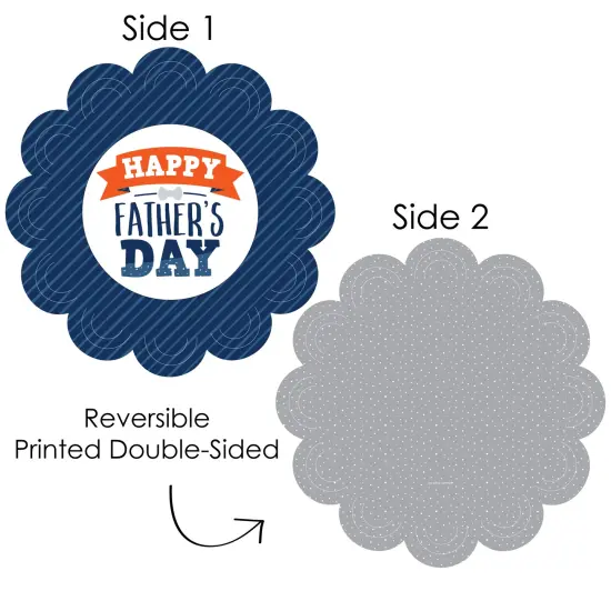 Big Dot of Happiness Happy Father's Day - We Love Dad Party Round Table Decorations - Paper Chargers - Place Setting For 12 {4}