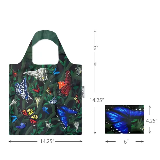 Wrapables Allybag Foldable & Lightweight Reusable Grocery Bag, Grab & Go Butterflies {2}