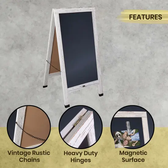 HBCY Creations A-Frame Chalkboard / Sidewalk Chalkboard Sign with Eraser / Large Sturdy Sandwich Board / A Frame Restaurant Message Board {2}