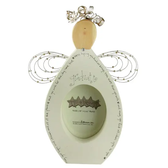 Roman Graduate Gift Angel Blessings Picture Frame - for a 2.75" x 3.75" Photo - 9.5" Green {1}