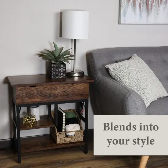 Creekview Home Emporium Narrow End Table with Charging Station with USB Ports {3}