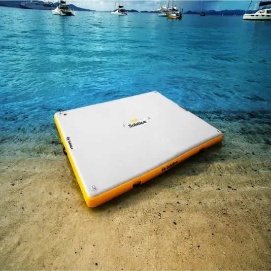 Swim Central Inflatable Private Solstice Drop Stitch Lake Dock - 8' - White and Yellow {3}