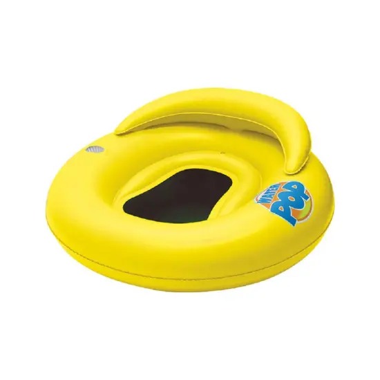 Swim Central 50" Inflatable Yellow Water Pop Floating Lounger with Black Mesh Seat {1}