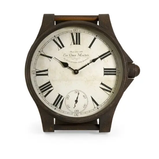 CC Home Furnishings 16.5" Bronze Battery Operated Antique Style Wrist Watch Mantle Clock {1}