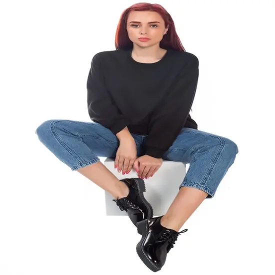 Women&rsquo;s Long Sleeve Pullover Sweatshirt | RADYAN&reg; Black {5}