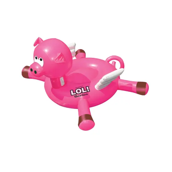 Swim Central Inflatable Flying Pig Swimming Pool Float - 54" - Pink {1}