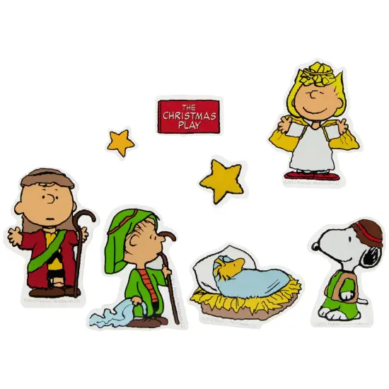 Northlight 8-Piece Peanuts Christmas Nativity Double Sided Window Cling Decorations Multi {1}