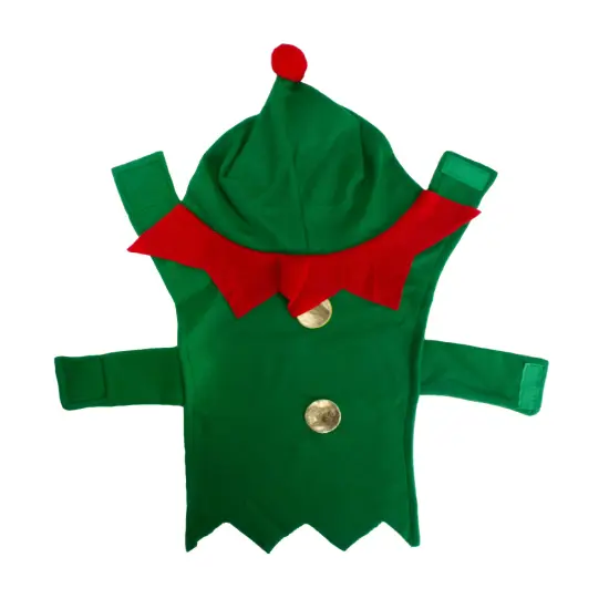 Northlight Elf Christmas Dog Costume with Hat - Size S Green {4}