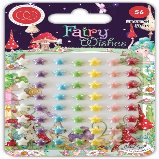Craft Consortium Adhesive Enamel Dots 56/Pkg-Fairy Wishes; Stars {1}