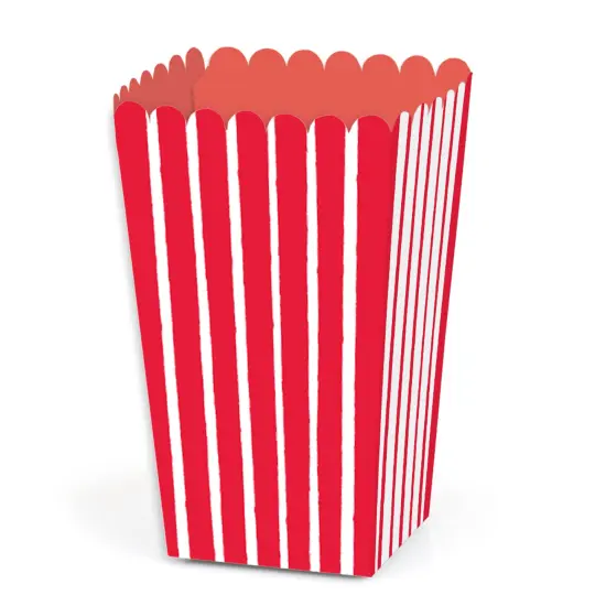 Big Dot of Happiness Red Stripes - Simple Party Favor Popcorn Treat Boxes - Set of 12 {1}