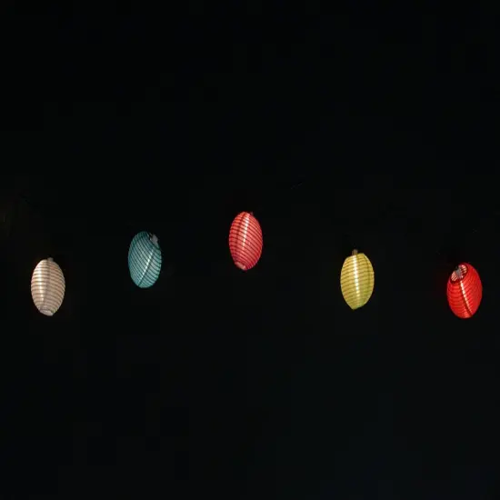 PENN Paper Lantern Christmas Light Set - Multi-Color - 9' Green Wire - Clear Lights - 10ct {3}