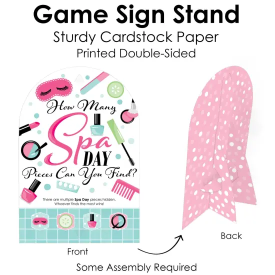 Big Dot of Happiness Spa Day - Girls Makeup Party Scavenger Hunt - 1 Stand and 48 Game Pieces - Hide and Find Game {6}
