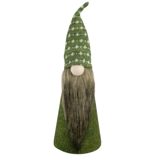 Northlight Cone Gnome Christmas Figure - 14" - Green and White {1}