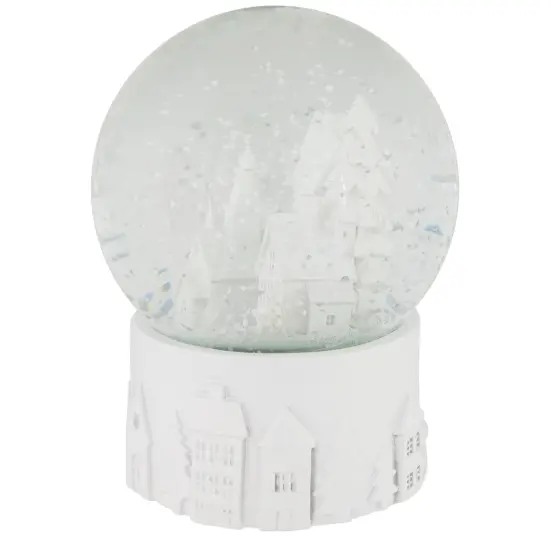 Northlight Musical Church Village Christmas Snow Globe - 5.5" - White {4}