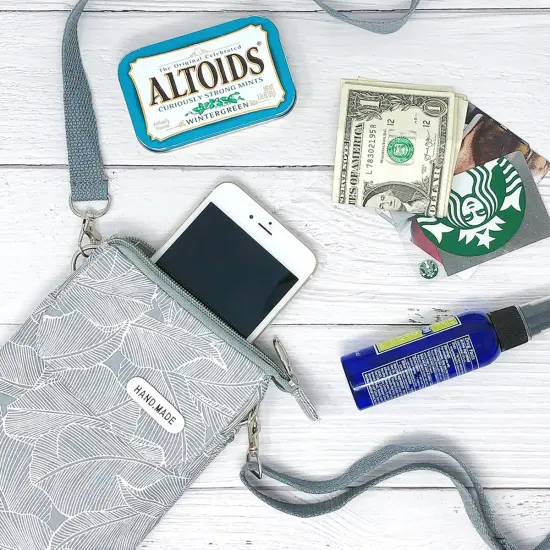 Wrapables Mini Crossbody Cell Phone Bag Front Flap / Gray {5}