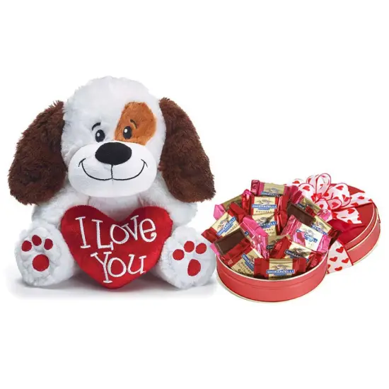 GBDS Valentine Sweets with I Love You Plush Puppy Gift Set {1}