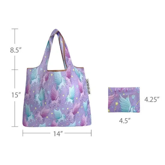 Wrapables Small Foldable Tote Nylon Reusable Grocery Bags Pegasus {3}