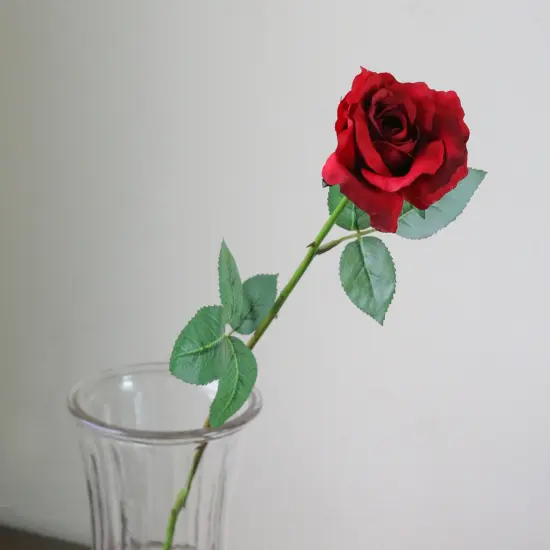 Allstate Long Stem Artificial Blooming Rose Spray- 23" - Red {3}