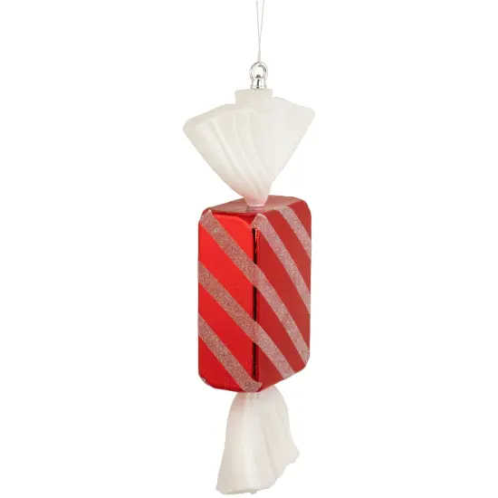 Northlight Wrapped Candy with Striped Glitter Shatterproof Commercial Christmas Ornament - 18" Red {3}