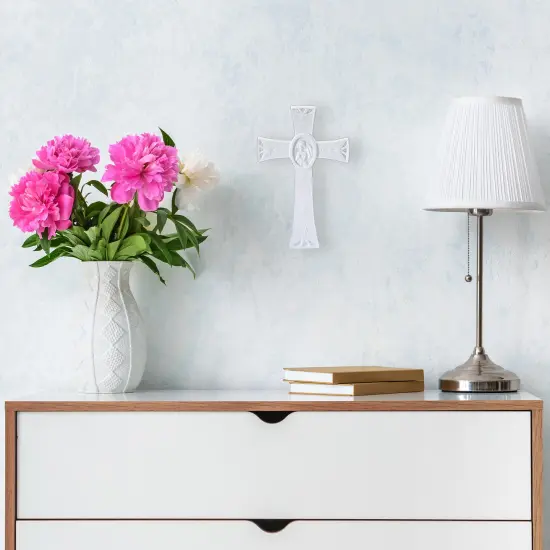 Roman Guardian Angel First Communion Girl Wall Cross White {3}