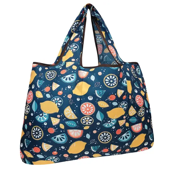 Wrapables Large Foldable Tote Nylon Reusable Grocery Bag Citrus {1}