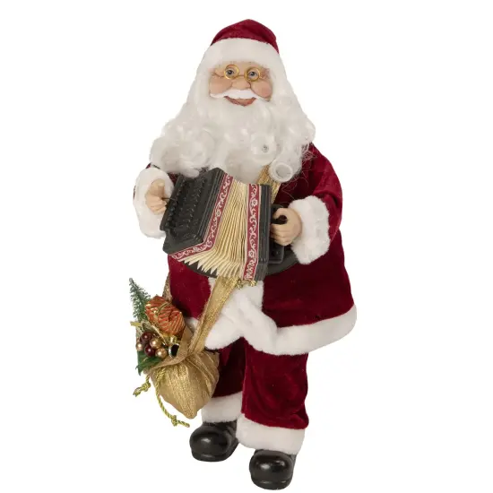 Northlight Animated and Musical Accordion Playing Santa Claus Christmas Figure - 18" Red {3}