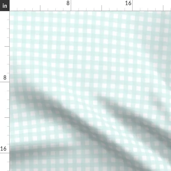Various Fabrics by the Yard or Fat Quarter Spring Plaid Buffalo Check Cottagecore Mint Aqua White 3 Inch Repeat Picnic Custom Printed Fabric by Spoonflower {2}