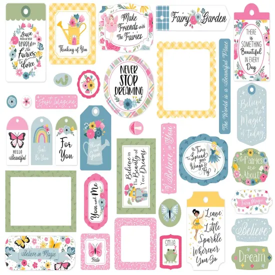 Echo Park Cardstock Ephemera-Frames & Tags, Fairy Garden {4}