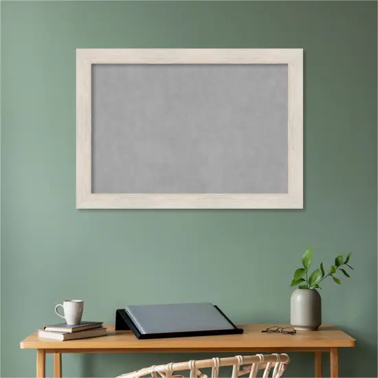 Hardwood Wood Framed Magnetic Board Hardwood White Wash {5}