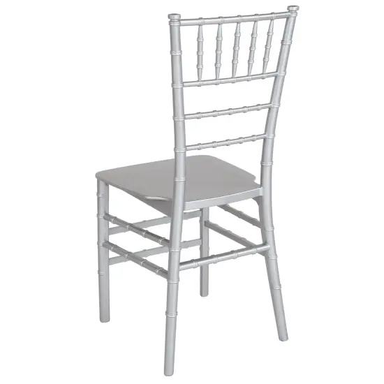 Emma and Oliver Resin Stacking Dining Chiavari Chair Silver {4}