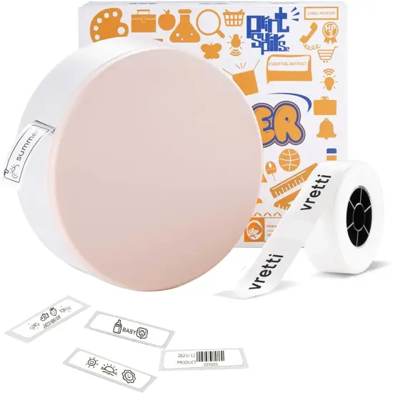 vretti&reg; HP3 Portable Thermal Mini Label Printer Machine Maker with Tape {2}