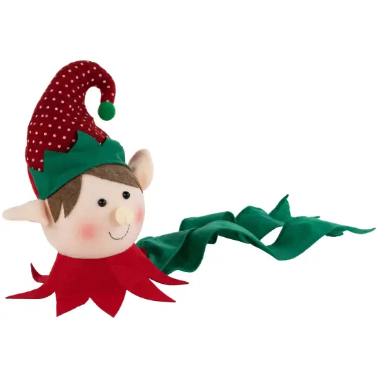 Northlight 16" Plush Red and Green Elf Christmas Tree Topper, Unlit {5}