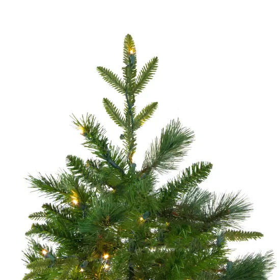 Northlight Real Touch&trade;️ Pre-Lit Full Rosemary Emerald Angel Pine Artificial Christmas Tree - 9' - Clear LED Lights Green {6}