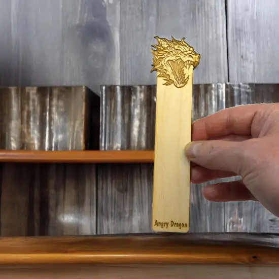 Bookmark - Angry Dragon - Birch wood {5}