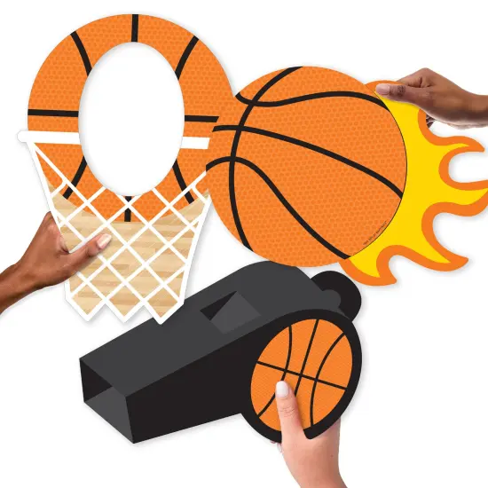 Big Dot of Happiness Nothin' but Net - Basketball - Basketball, Net and Whistle Decorations - Baby Shower or Birthday Party Large Photo Props - 3 Pc {6}