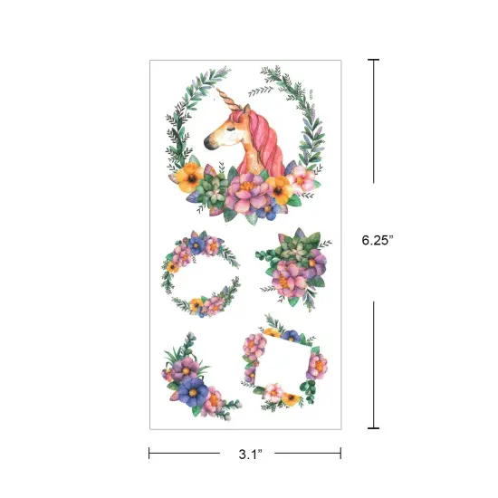 Wrapables Washi Stickers Sets for Scrapbooking, DIY Crafts for Stationery, Diary, Card Making 18, Unicorn & Travel {5}