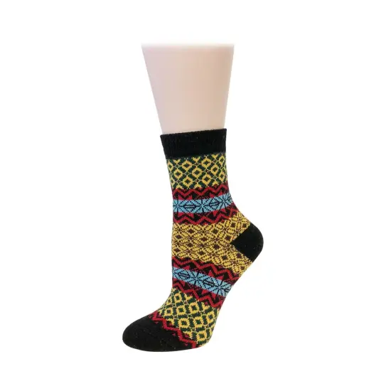 Wrapables Women's Thick Winter Warm Wool Socks (Set of 5), Boho {5}