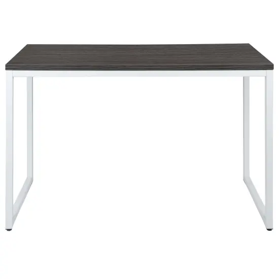 Merrick Lane Berlin 47 Inch Computer Desk with Open Metal Frame RusticGray/White {3}