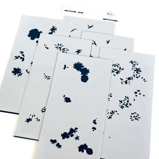 Pinkfresh Studio Stencils 4"X9" 6/Pkg-Garden Bouquet Layering {1}