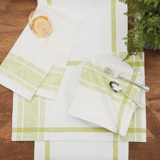 Rose Trellis Jacquard Peridot Cotton Woven Kitchen Towel {4}