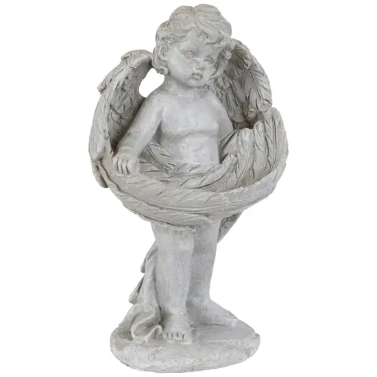 Northlight Cherub Wrapped in Wings Outdoor Garden Statue - 8" Gray {5}