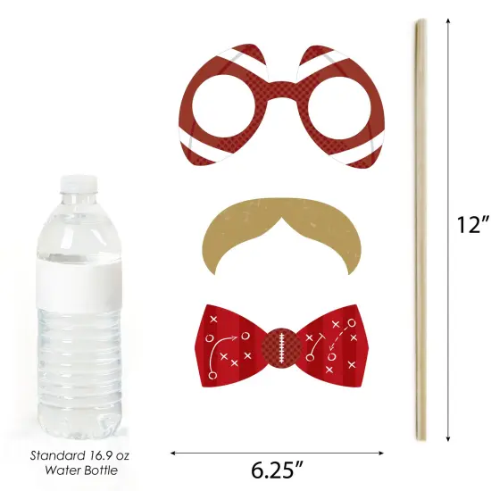 Big Dot of Happiness The Big Game - Red and Gold - Football Party Photo Booth Props Kit - 20 Count {6}