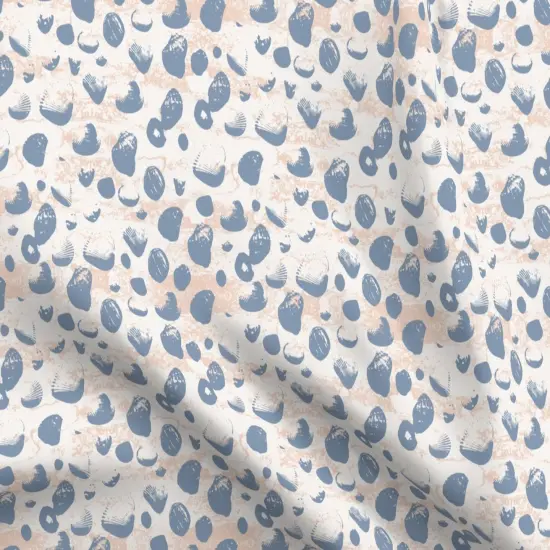 Various Fabrics by the Yard or Fat Quarter Coastal Neutral Shells Blue Beige Ocean Sea Sand Summer Pastel Custom Printed Fabric by Spoonflower {5}